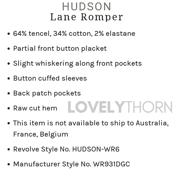 HUDSON // ltd ed ultra-flattering fit long sleeved raw hem stretch denim romper - Picture 15 of 16